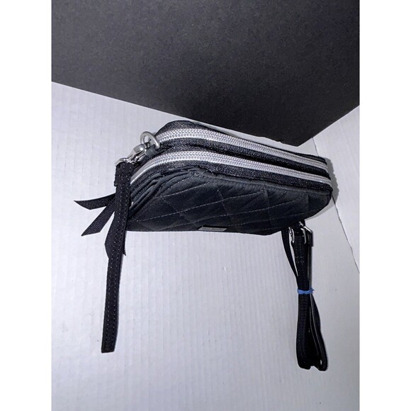 VERA BRADLEY Zip Around Wallet Wristlet Black Quilted Crossbody - Picture 2 of 12